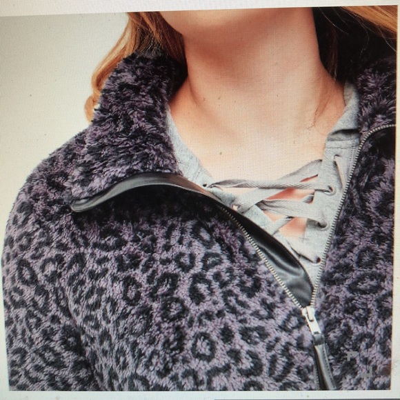 TORRID NWT Faux Shearling leopard print gray zip front jackets- size 2x … - Picture 5 of 12